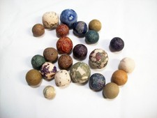 Vintage Clay Marbles Mixed Sizes Lot of 23 Bennington, Hand Made, Germany, USA