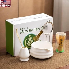 Matcha Whisk Set Bamboo Whisk Bowl Scoop Sifter Holder Ideal Gift 5PCS