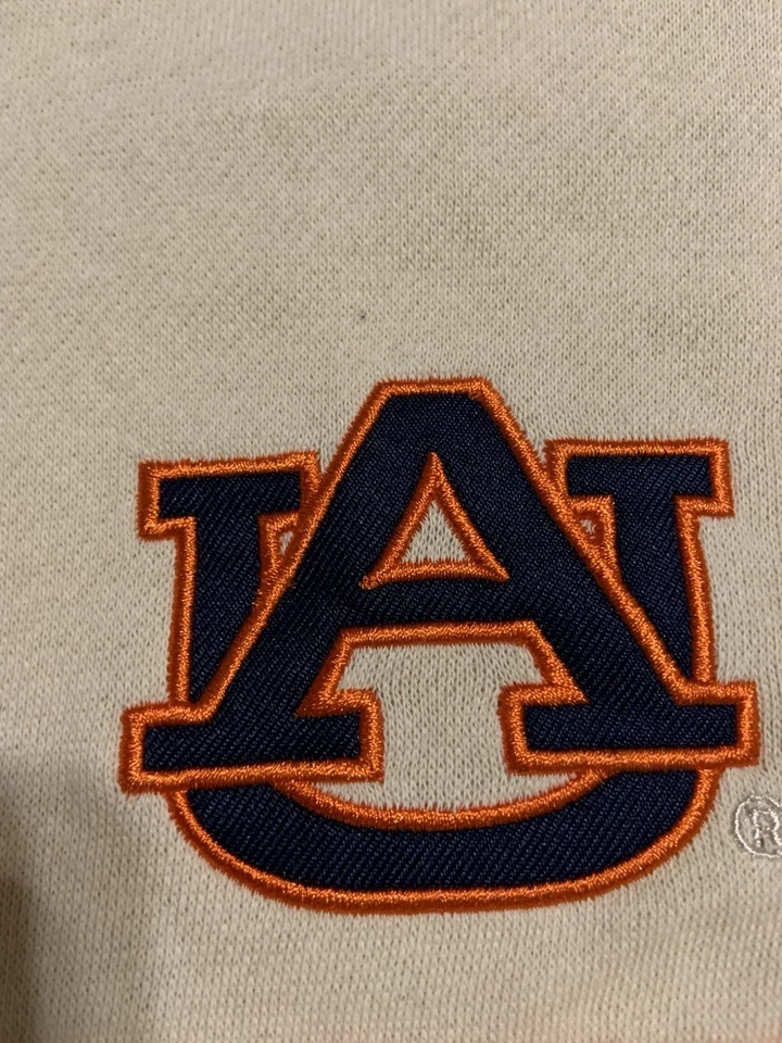 NCAA Women’s  Auburn Tigers 1/2 Zip Pullover Top Size Large Cream - Image 3 of 4