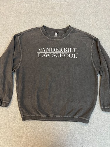 Felpa in velluto a coste Vanderbilt scuola di legge grande grigio scuro pullover a costine