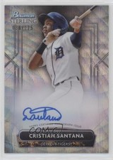 2022 Bowman Sterling Prospect Wave Refractor 36/125 Cristian Santana Auto 6fs