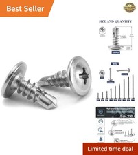500-Pack 8 X 1/2'' Self-Tapping Truss Head Screws - 410 Stainless Steel