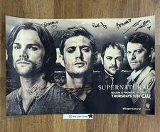 Supernatural Signed cast Promo Poster 11x17 SDCC Autographed show Rare