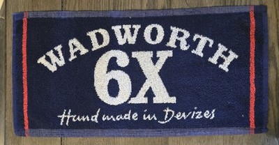 Vintage WADWORTH 6X Traditional Draught Bitter Pub Bar Towel Cotton Beer UK