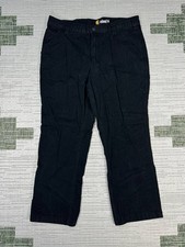 Carhartt Work Pants Mens 35 Black Relaxed Fit Logo Cotton Mid Rise Straight Leg
