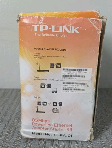 TP Link TL-PA101 85Mbps Powerline Ethernet Adapter Starter Kit - Afbeelding 19 van 21