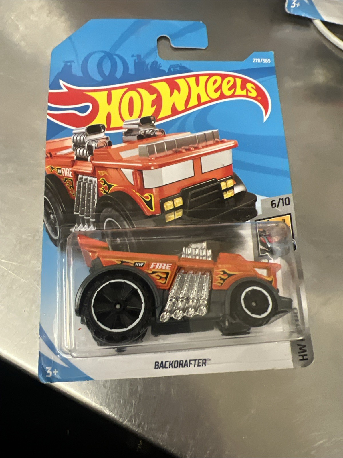 2018 Hot Wheels #278 HW Metro 6/10 BACKDRAFTER ORANGE US ver