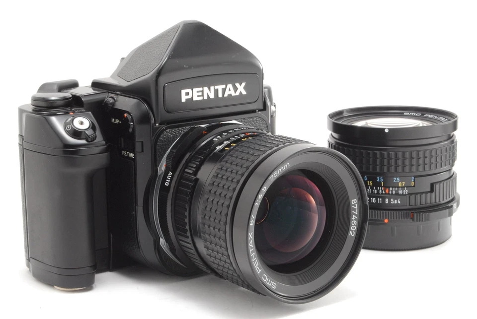 [Casi COMO NUEVA] PENTAX 67 II 67II Cámara fotográfica de formato medio 45 mm 75 mm Lente Japón Foto 3 de 4