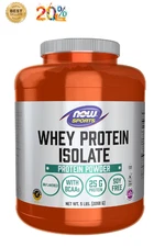NOW FOODS Whey Protein Isolate, 25 g With BCAAs, Unflavored Powder, 5-Pound