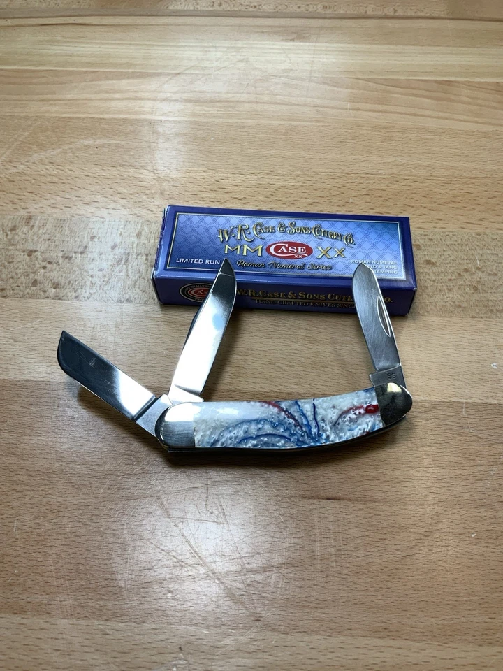 Case XX TB9339 MMXX Roman Numeral Series Sowbelly Star Spangled Corelon Handles - Image 2 of 4