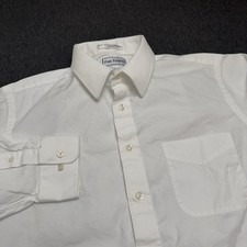 Paul Fredrick Button Down Shirt Men 16.5 White 100 Cotton Two Ply Preppy READ