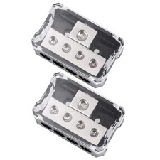 Power Distribution Block 4 Way 0/2/4 AWG In 4/8/10 Gauge Out 2 Pack