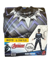 Kids Costume Black Panther Padded Set w/ Mask, L 10/12 , Black/Blue