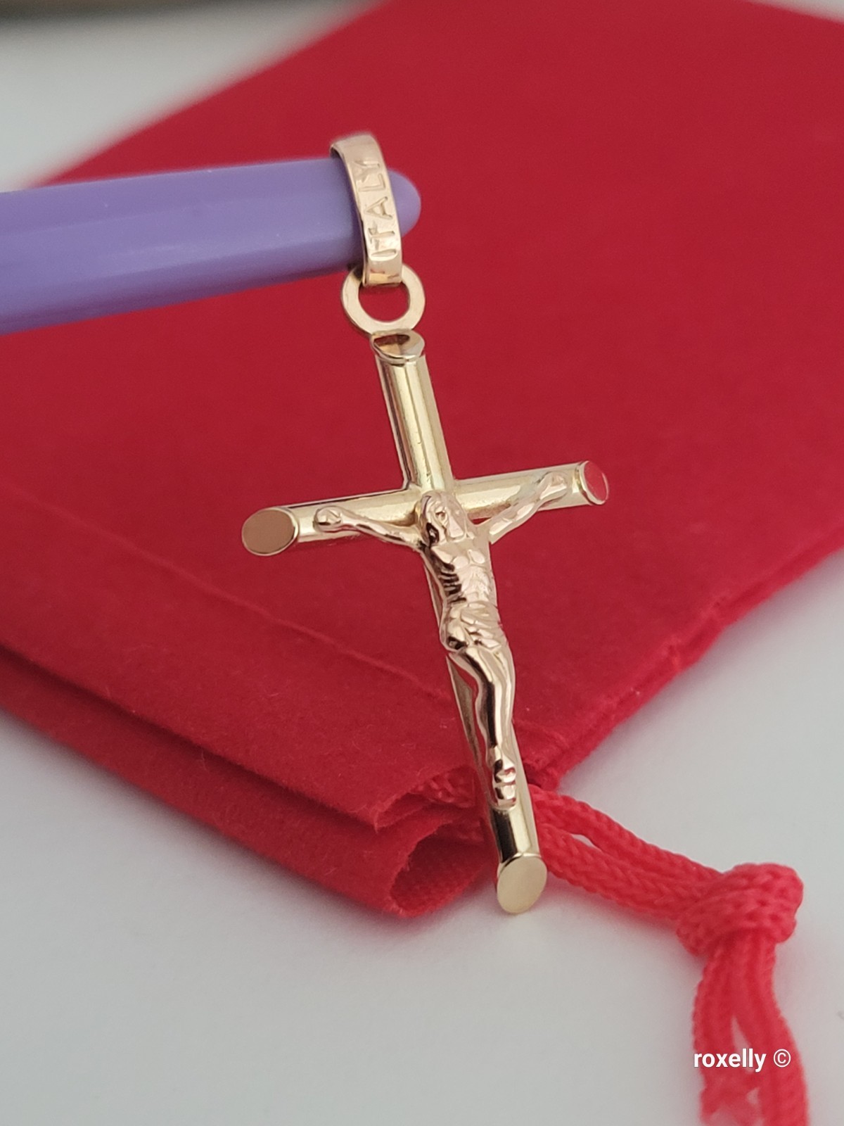 ❤️14k Small Solid Yellow Gold Crucifix Pendant! - image 1