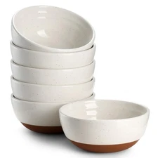 10 OZ Ice Cream Bowls Set of 6-4.5" Ceramic Small Dessert Bowls for Dips, Por...