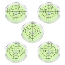 5pcs Round Bubble Level 25x5mm Mini Circular Bullseye Spirit Levels, Green