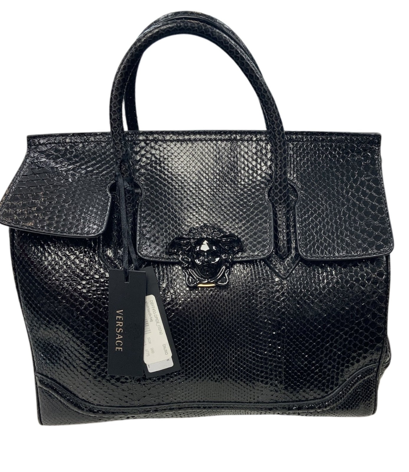 Versace - Python Snakeskin Leather Empire Palazzo… - image 2