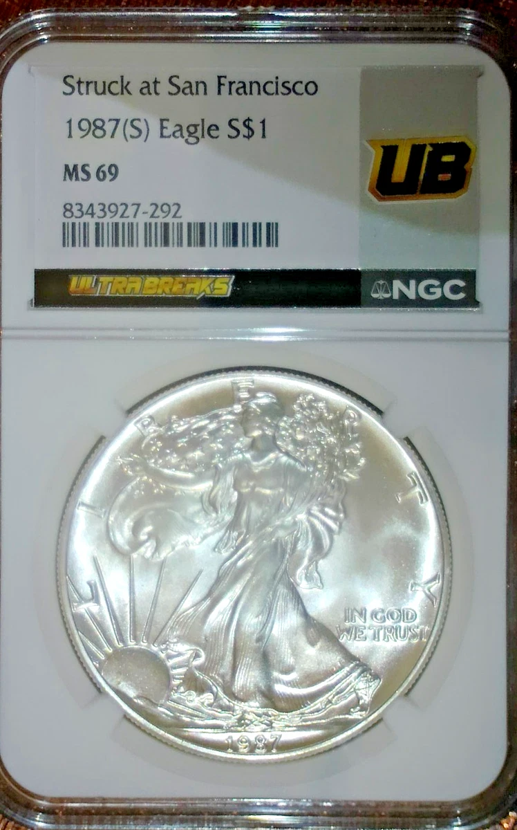 1987 MS 69 Graded American Eagle Silver Bullion Coins for sale | eBay