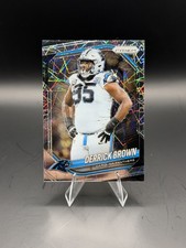 Derrick Brown 2025 Panini Prizm Lazer Refractor #76 Carolina Panthers SP