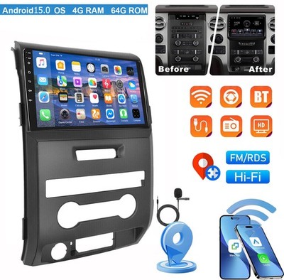 For Ford F150 2009-2014 Carplay Android 15 Car Stereo Radio GPS Navi Wifi BT SWC