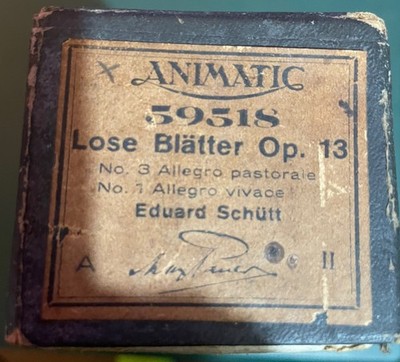 Animatic Pianola Rolle - 59518 Lose Blatter op 13 nos 1 & 3 Eduard Schutt