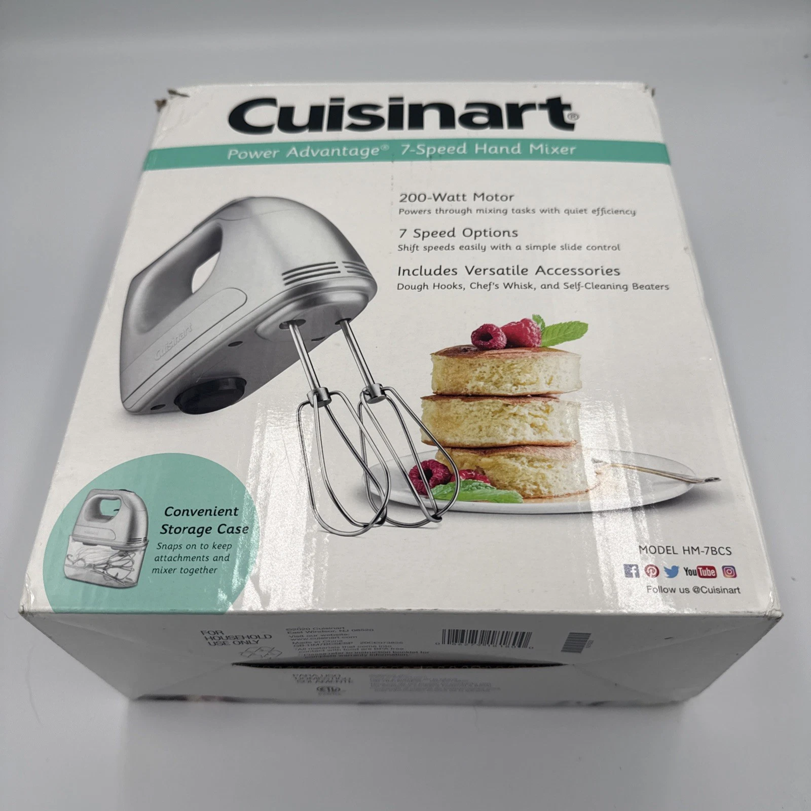 Cuisinart HM-70 Power Advantage 7-Speed Hand Mixer Silver White
Opens in a new window or tab