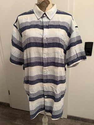 Hemd von Canda, Größe XXL (45-46), regular fit, weiß/grau/blau, Baumwolle