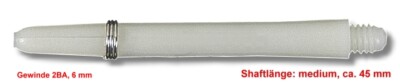 30 Stück (10 Set) Dart Shaft Nylon + Ring medium, ca. 45 mm, weiß