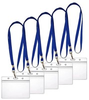 5X Ausweishalter Zip Kartenhalter Flexibel SchutzhüLle Mit Lanyard SchlüSselband