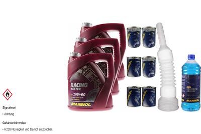 12L MANNOL Motoröl SAE 10W-60 RACING+ESTER inkl. Additiv Auslaufschlauch