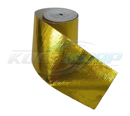 Gold Foil Heat Insulating Tape Hose Wrap Reflective Shield Adhesive 50mm X 9.0m - Picture 4 of 4