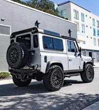 New 18X9 Land Rover Classic Defender Spectre SATIN BLACK Alloy Wheels 5