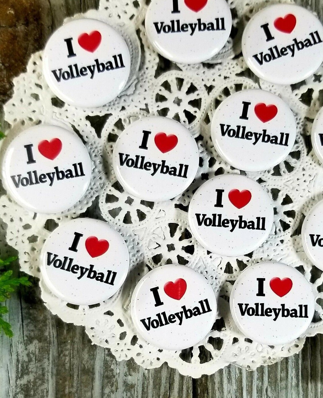 10 Volleyball Pins 1 1/4" PINBACK Buttons Award Party Favors USA NEW