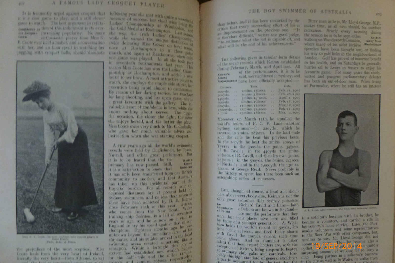 Vanderbilt Horses Croquet Swimming Keiran Cricket Butt Cycling Old