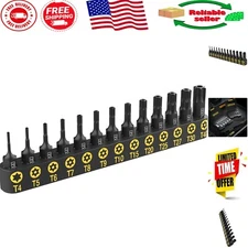 Durable Security Torx Bit Set - 13-Piece S2 Steel T4 to T40, Impact Grade