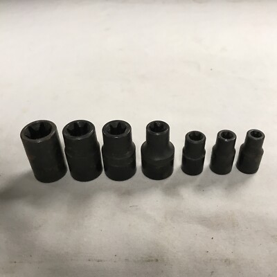 Torx Socket Set 3/8  Drive E6, E7, E8,E10, E12, E14, E16 Lot#18