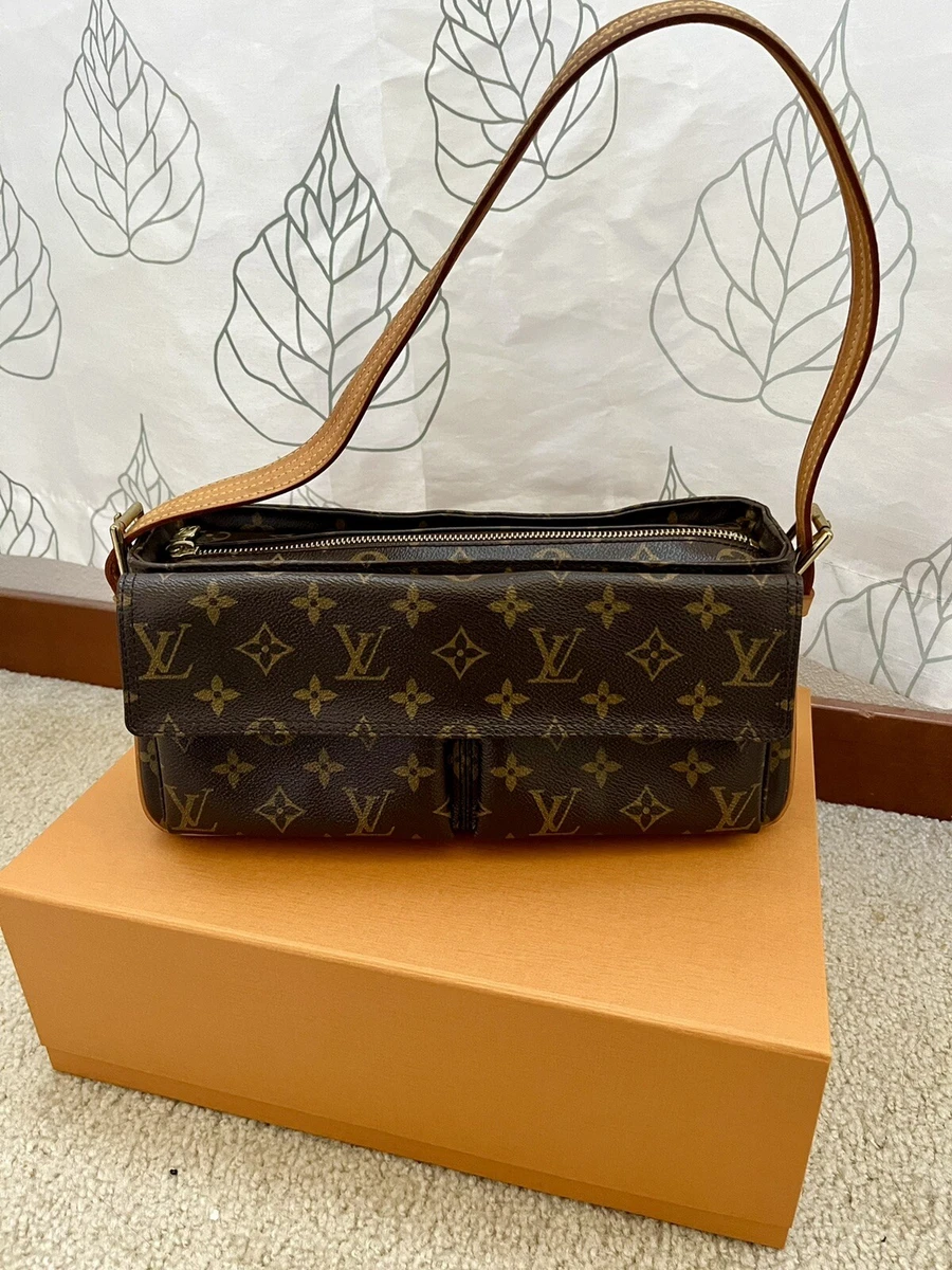 Louis Vuitton Cite mm Monogram Canvas Leather Shoulder Bag