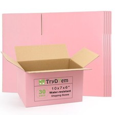 Cute Pink Shipping Boxes 10x7x6 Inch Gift Packaging Boxes Pack of 30