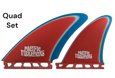 PACIFIC VIBRATIONS Controllers quad Fiberglass SURFBOARD Fins Fits