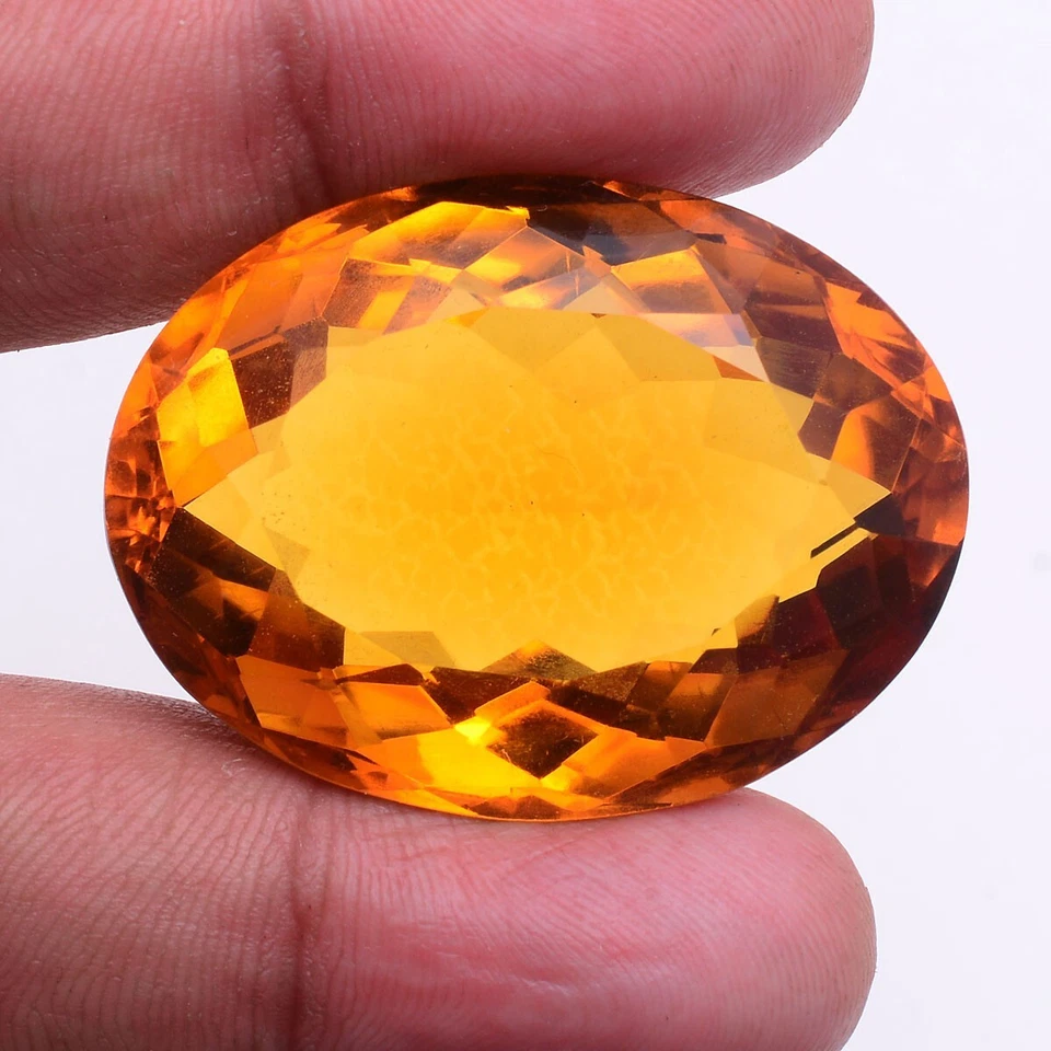 120 Cts VVS Hydro Citrine 38mm 29mm Oval Faceted Cut Sparkling Loose Gemstone - Image 2 of 4