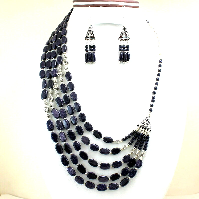 Pendientes collar piedras preciosas piedras preciosas piedras preciosas naturales hechas a mano joyas con cuentas Foto 2 de 2