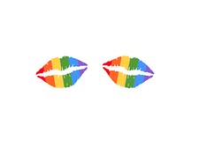 2 LGBTQIA Rainbow Lips Temporary Tattoos, Pride Flash Tattoo Body Art Stickers