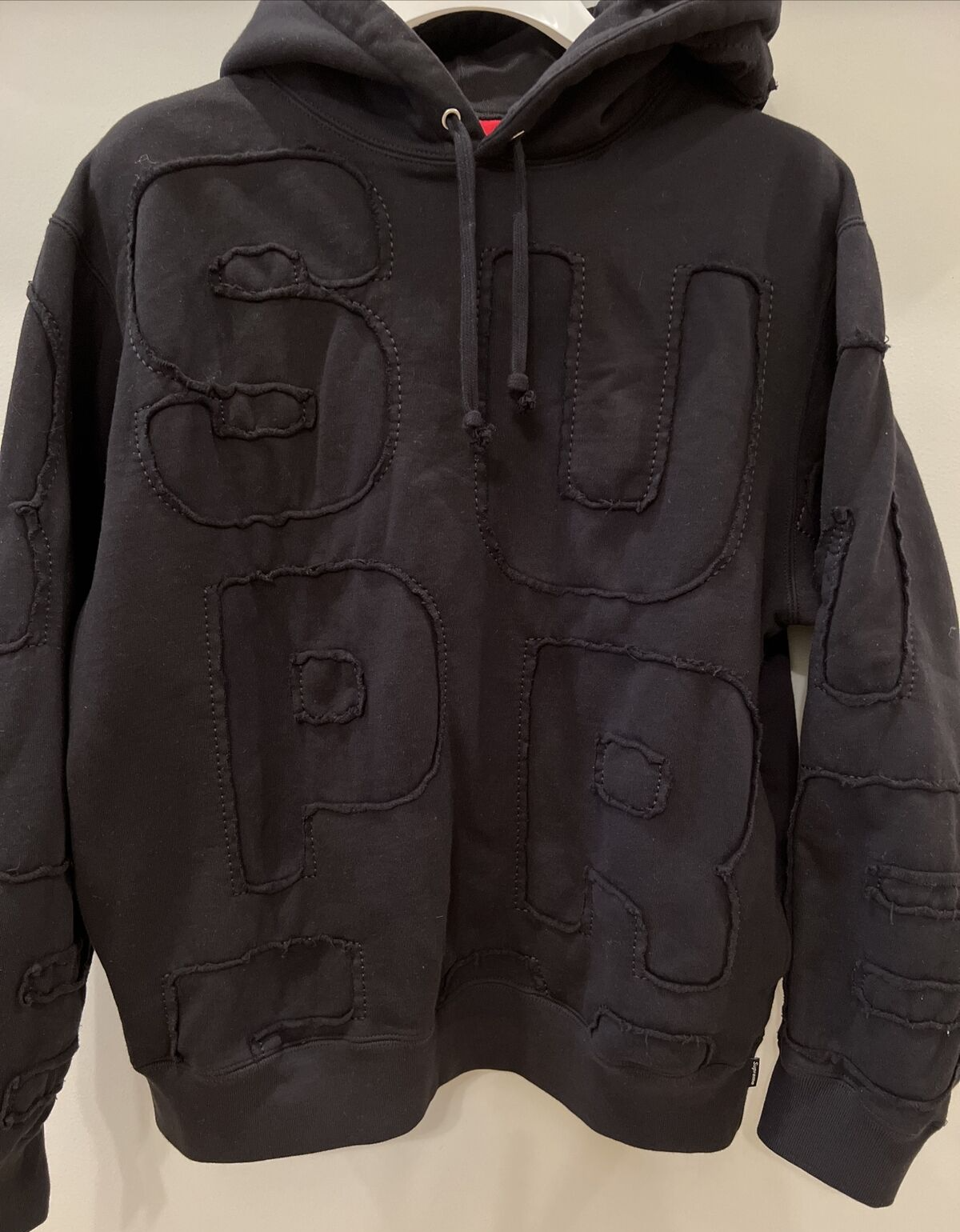 supreme cutout letters hooded sweatshirt