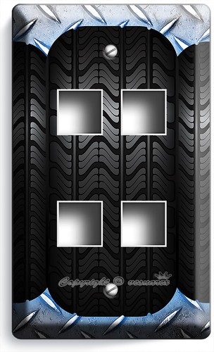 BLACK TIRES DIAMOND METAL LIGHT SWITCH OUTLET WALL PLATES CAR SHOP GARAGE DECOR - 第 23/34 張圖片