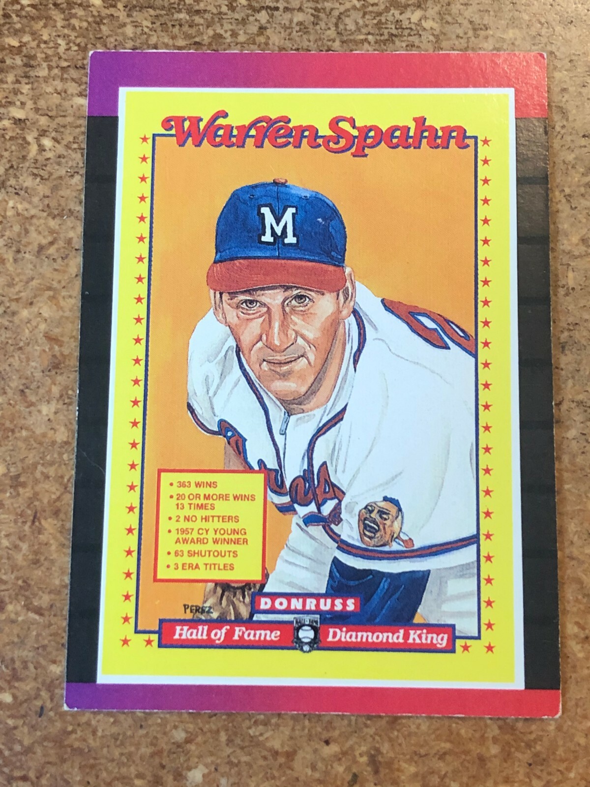 1988 Donruss Baseball Hall of Fame Diamond King 588 Warren Spahn eBay