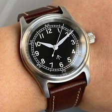 20ATM Simple Black Pilot 36mm Sapphire NH35 Automatic Movement Watches For Men