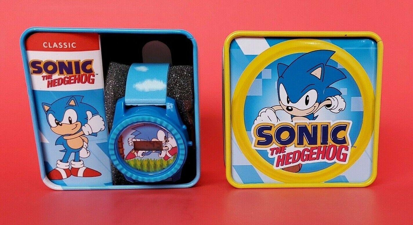 NEW!  SONIC the HEDGEHOG Digital Watch in Colorful Tin