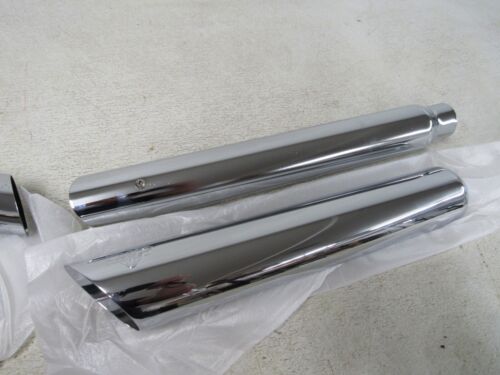 SILENCIADORES SIN CORDONES HARLEY DAVIDSON TWIN SLASH 3" CROMADOS VANCE & HINES HD-127 - Imagen 2 de 13