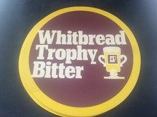 Huge 10” Vintage Beer Mat Advertising Whitbread Trophy Beer