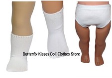 Doll Clothes Fits 18 American Girl Panties Socks White Set Or Just Socks
